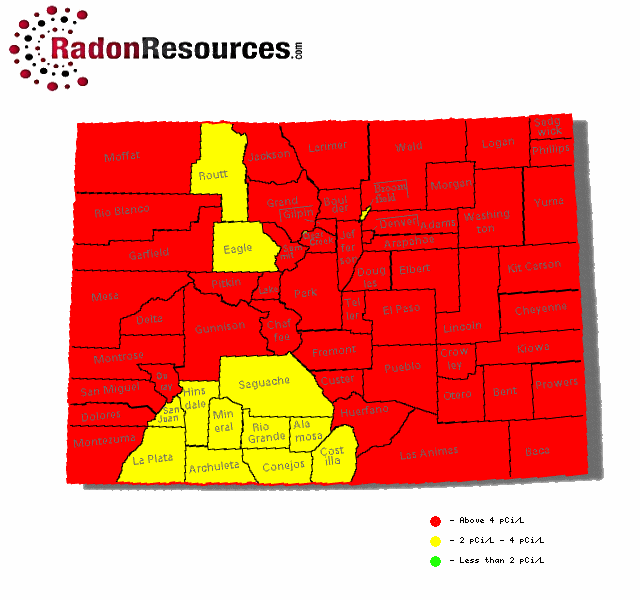 Map of Colorado Radon Levels