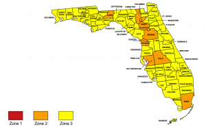 Florida Radon Levels EPA Map