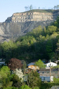 Kentucky Mountaintop Removal Mine above town