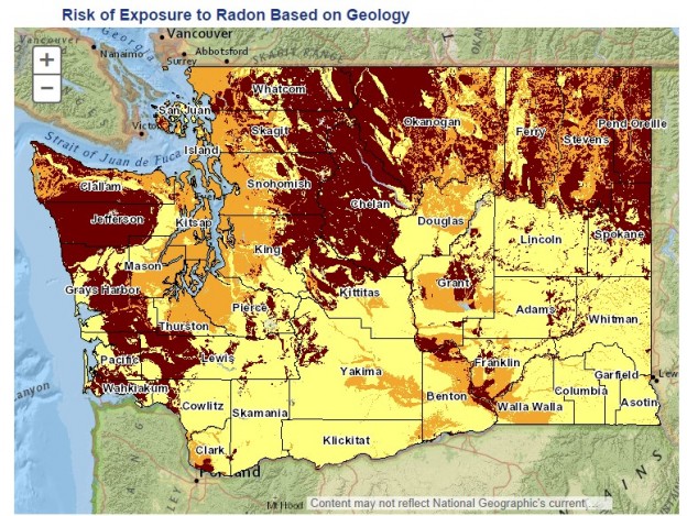 Washington State Radon Risk Map Identifies High Risk Locations