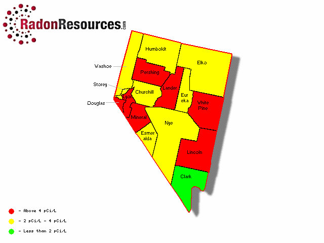 Map of Nevada Radon Levels
