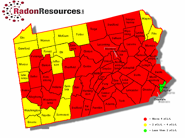 Pennsylvania Radon Map - Dusty Shirlene